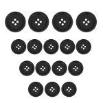 ButtonMode Regular Suit Buttons 16pc Set includes 4 Buttons measuring 20mm (3/4 Inch) for Jacket Front, 12 Buttons measuring 15mm (9/16 Inch) for Jacket Sleeves and Pants, 16-Buttons